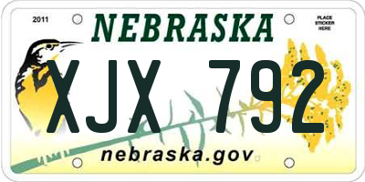 NE license plate XJX792