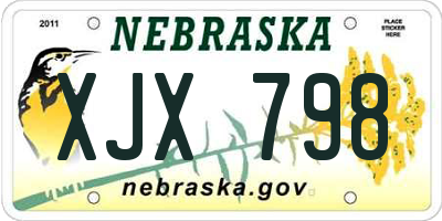 NE license plate XJX798