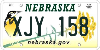 NE license plate XJY158