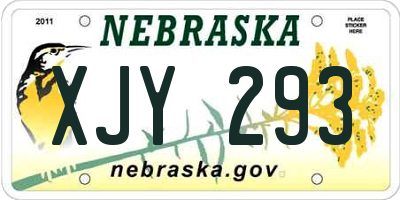 NE license plate XJY293