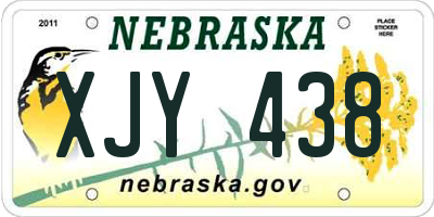 NE license plate XJY438