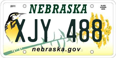 NE license plate XJY488