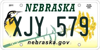 NE license plate XJY579