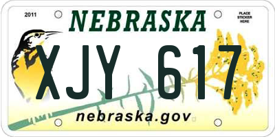 NE license plate XJY617