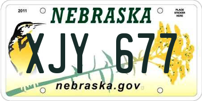 NE license plate XJY677