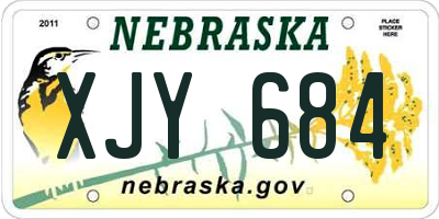 NE license plate XJY684