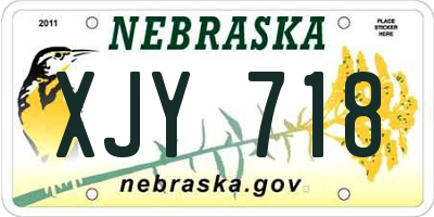 NE license plate XJY718