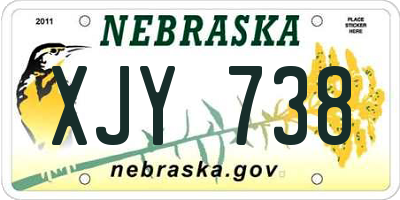 NE license plate XJY738