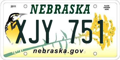 NE license plate XJY751