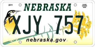 NE license plate XJY757