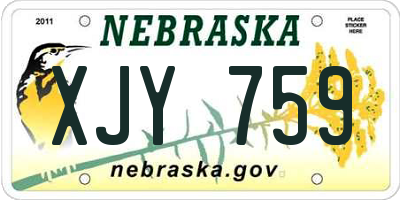 NE license plate XJY759