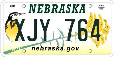 NE license plate XJY764