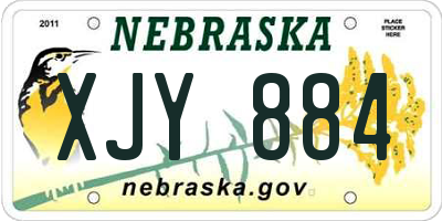 NE license plate XJY884