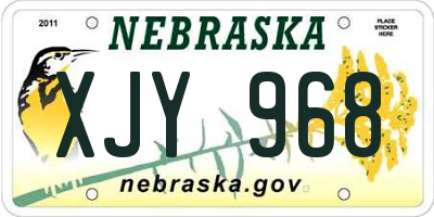 NE license plate XJY968