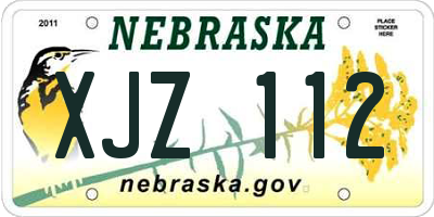 NE license plate XJZ112