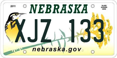 NE license plate XJZ133