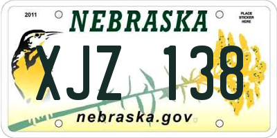 NE license plate XJZ138