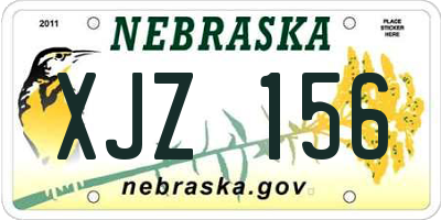 NE license plate XJZ156