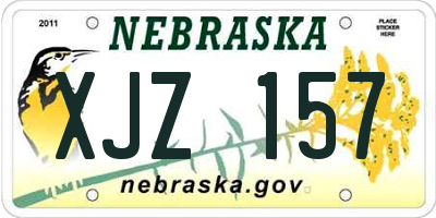 NE license plate XJZ157