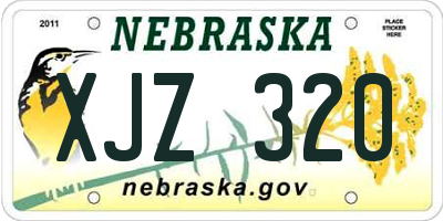 NE license plate XJZ320