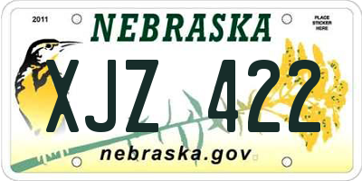 NE license plate XJZ422