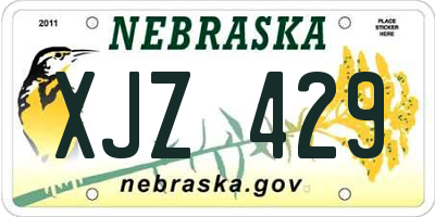 NE license plate XJZ429