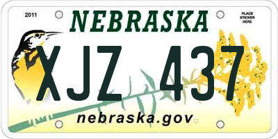 NE license plate XJZ437