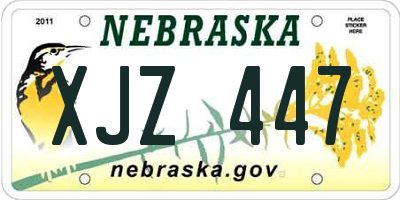 NE license plate XJZ447