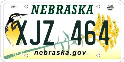 NE license plate XJZ464