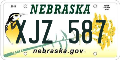 NE license plate XJZ587