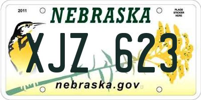 NE license plate XJZ623