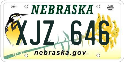 NE license plate XJZ646