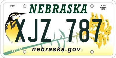 NE license plate XJZ787