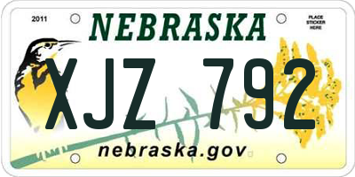 NE license plate XJZ792
