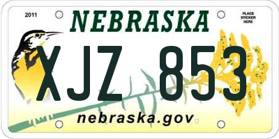 NE license plate XJZ853