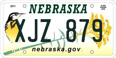 NE license plate XJZ879