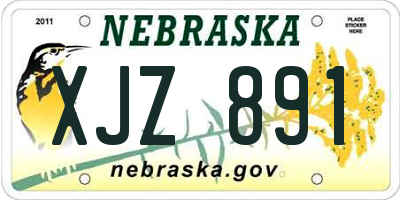 NE license plate XJZ891