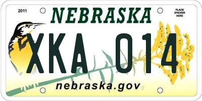 NE license plate XKA014