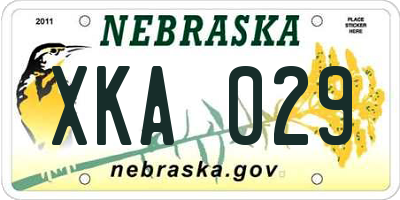 NE license plate XKA029