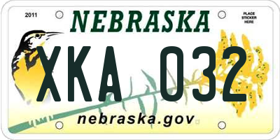 NE license plate XKA032