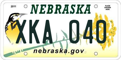 NE license plate XKA040