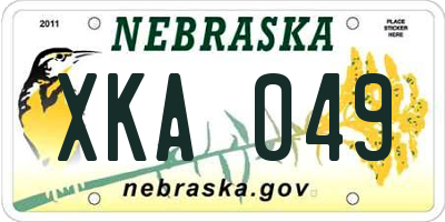 NE license plate XKA049