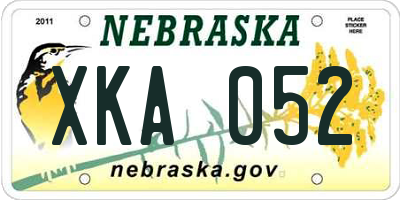 NE license plate XKA052