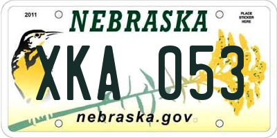 NE license plate XKA053