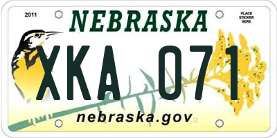 NE license plate XKA071