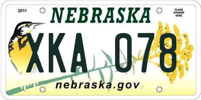 NE license plate XKA078
