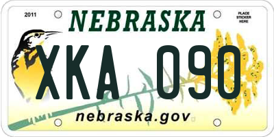 NE license plate XKA090