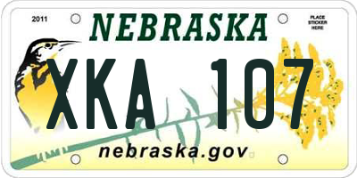 NE license plate XKA107