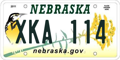 NE license plate XKA114