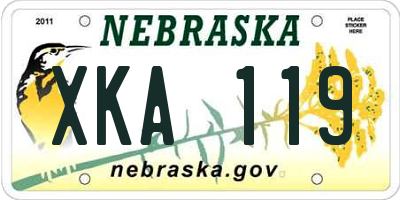 NE license plate XKA119